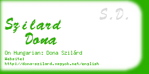 szilard dona business card